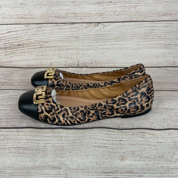 Aldo Dwendadan Womens Sz 7B Ballet Flats Cap Toe Cheetah Black - Picture 7 of 11